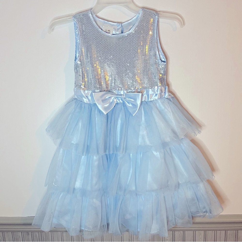 Sparkly blue girls 6x fancy dress